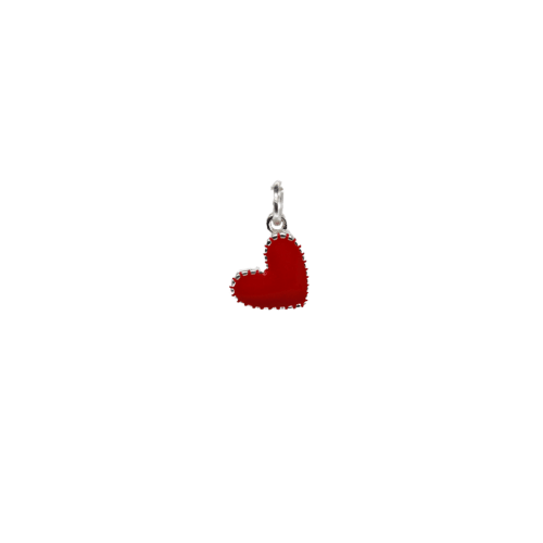 Silver Colour Heart - Red image
