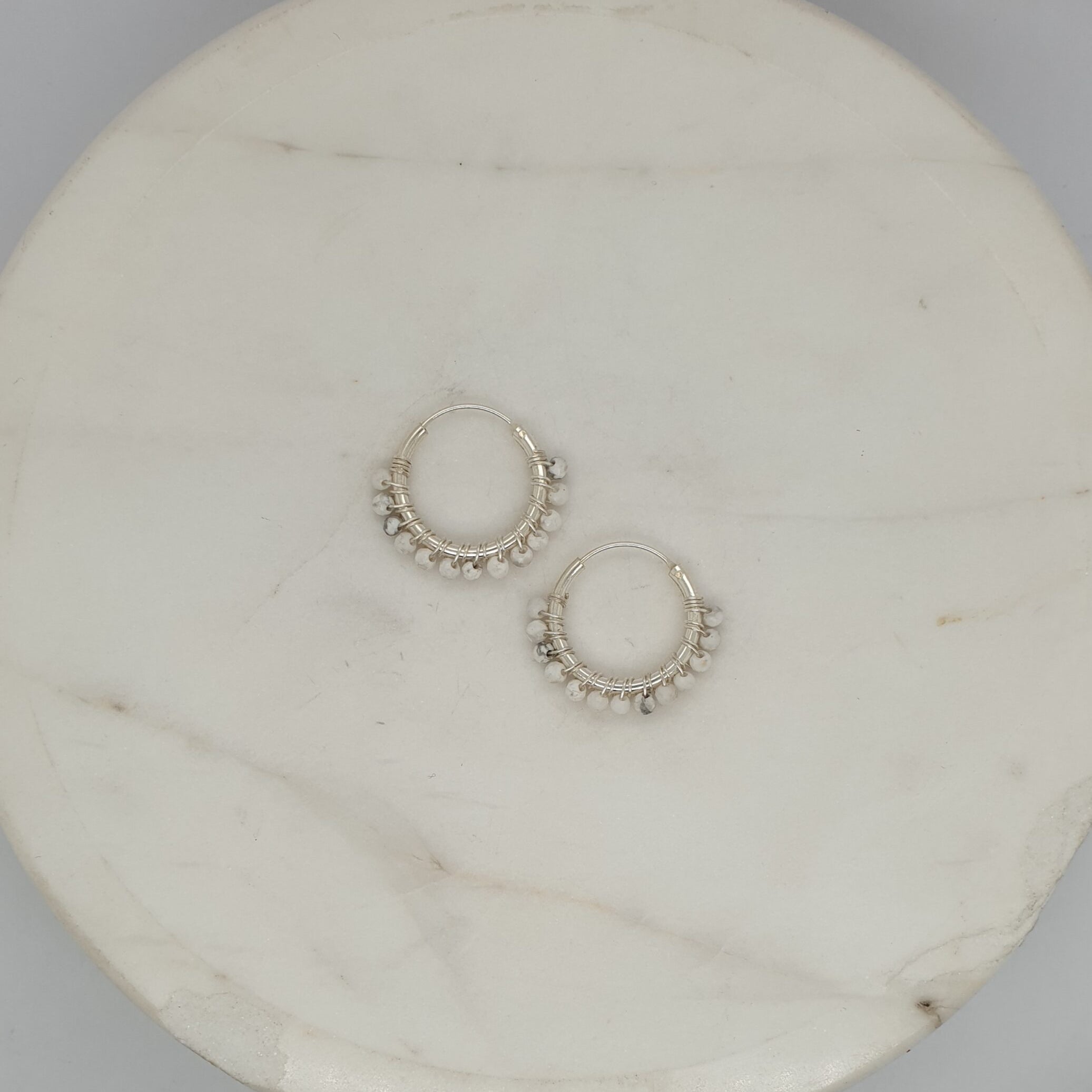 Natural Stone Small Hoops - Howlile image