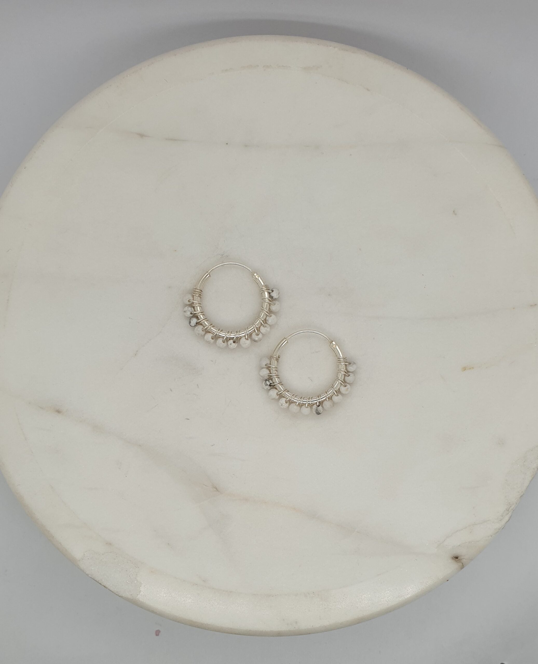 Natural Stone Small Hoops - Howlile image