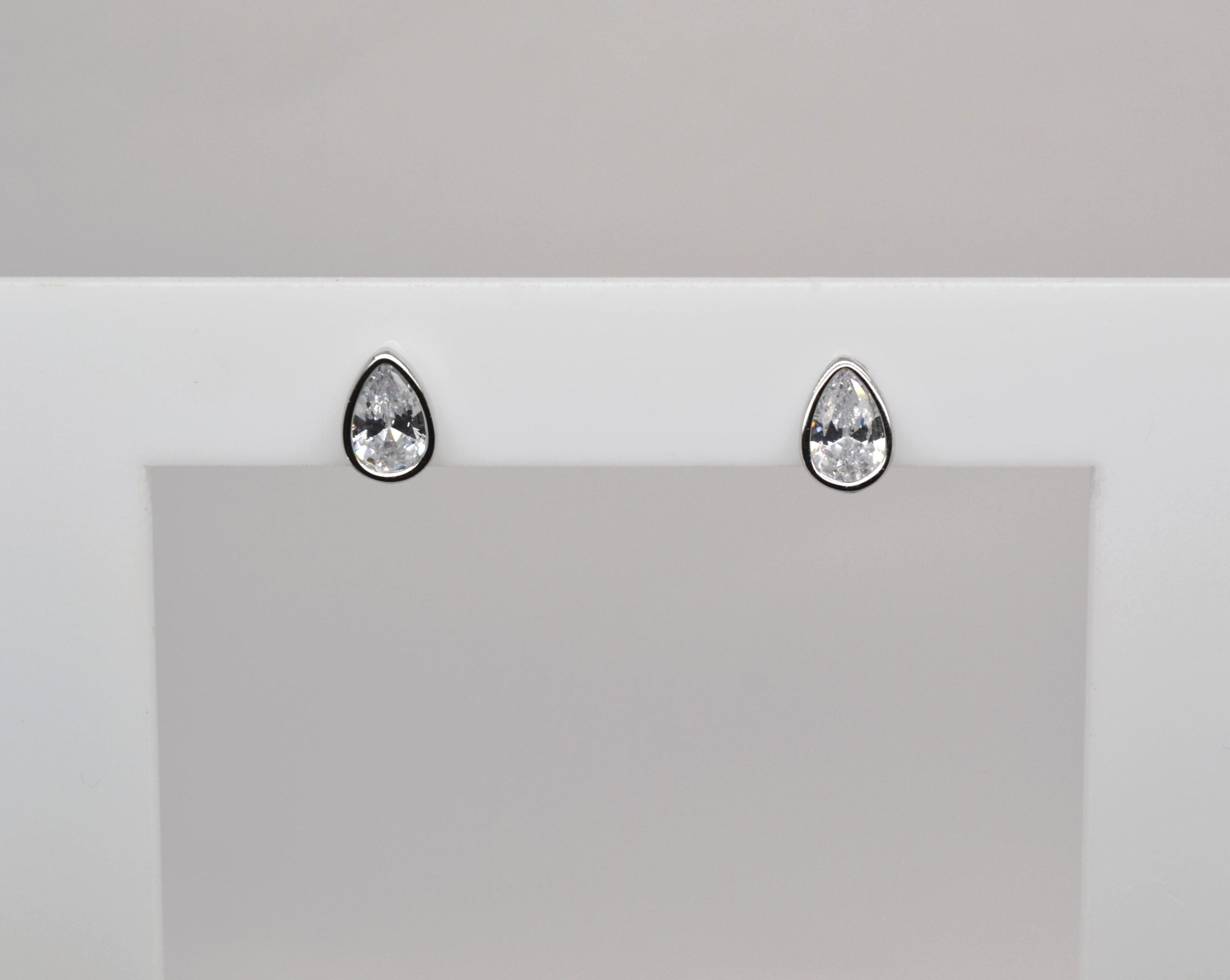 Bezel Teardrop Studs image 0