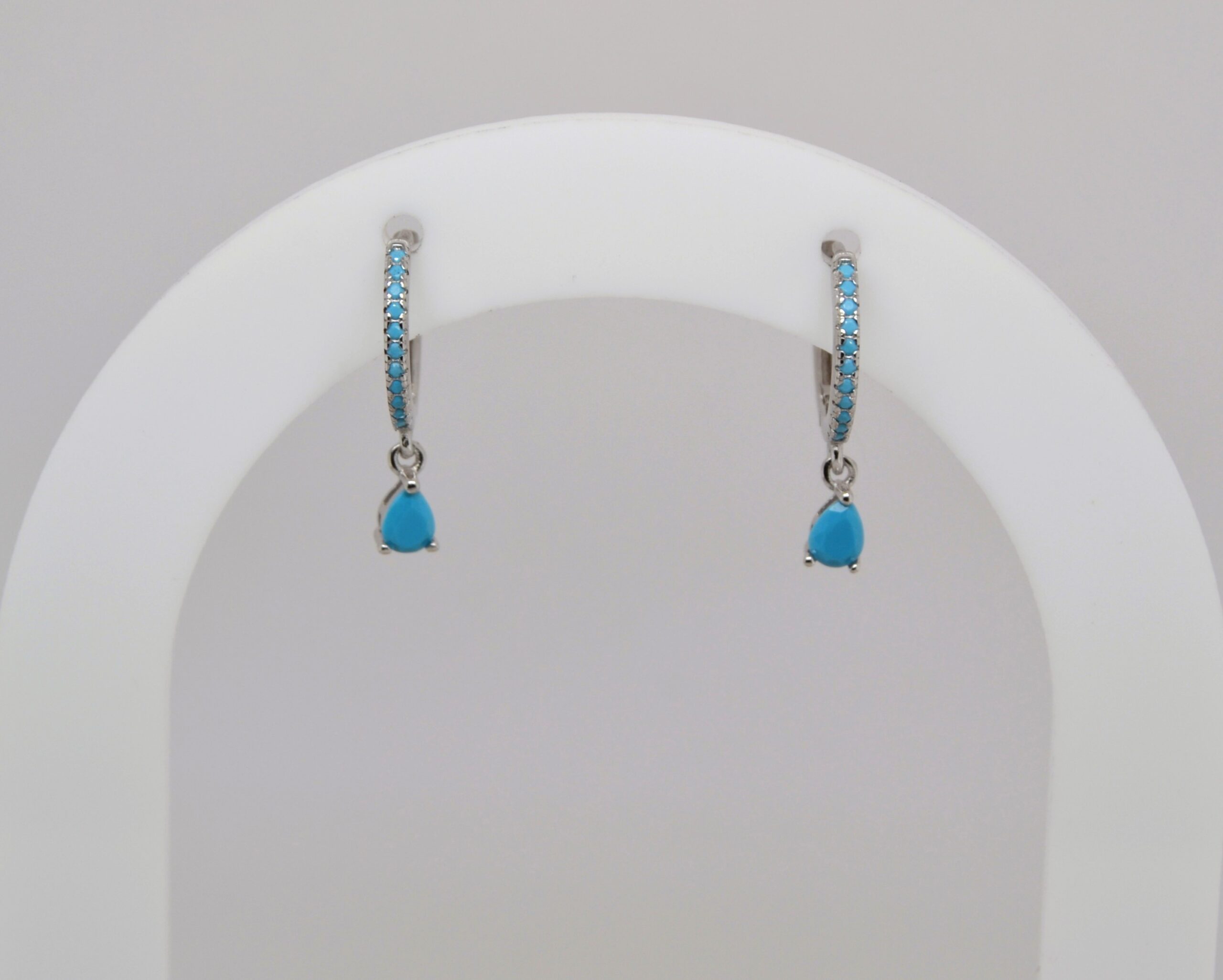 Tiny Teardrop Earrings - Blue image