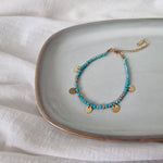 Gold Colored Beads Bracelet - Blue image