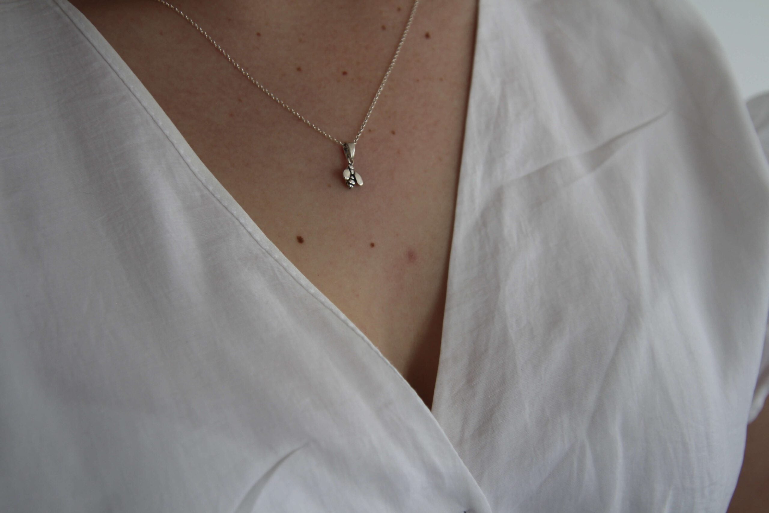 Bee Necklace Sterling Silver image 0