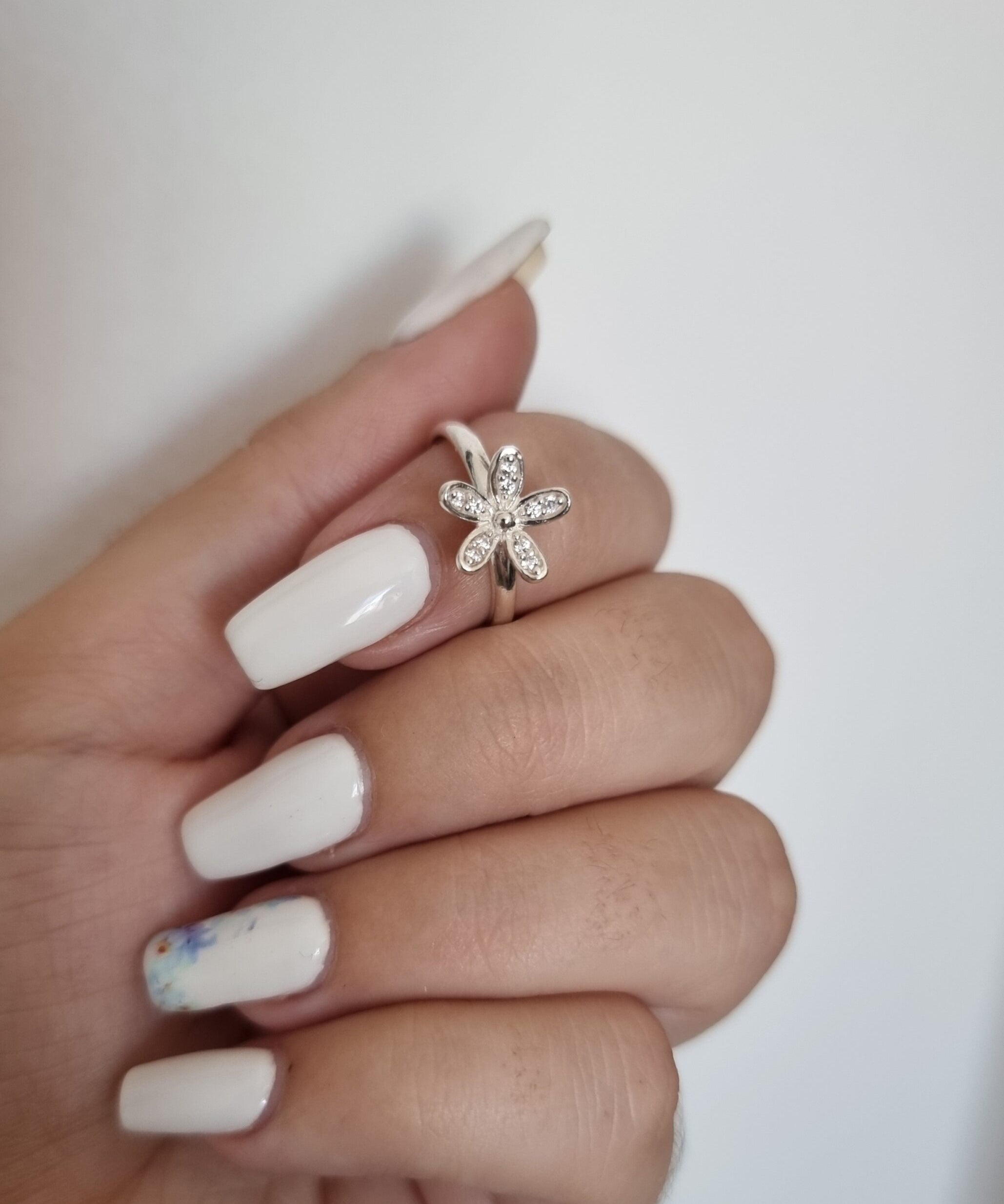 Bling Flower Silver Ring image 0