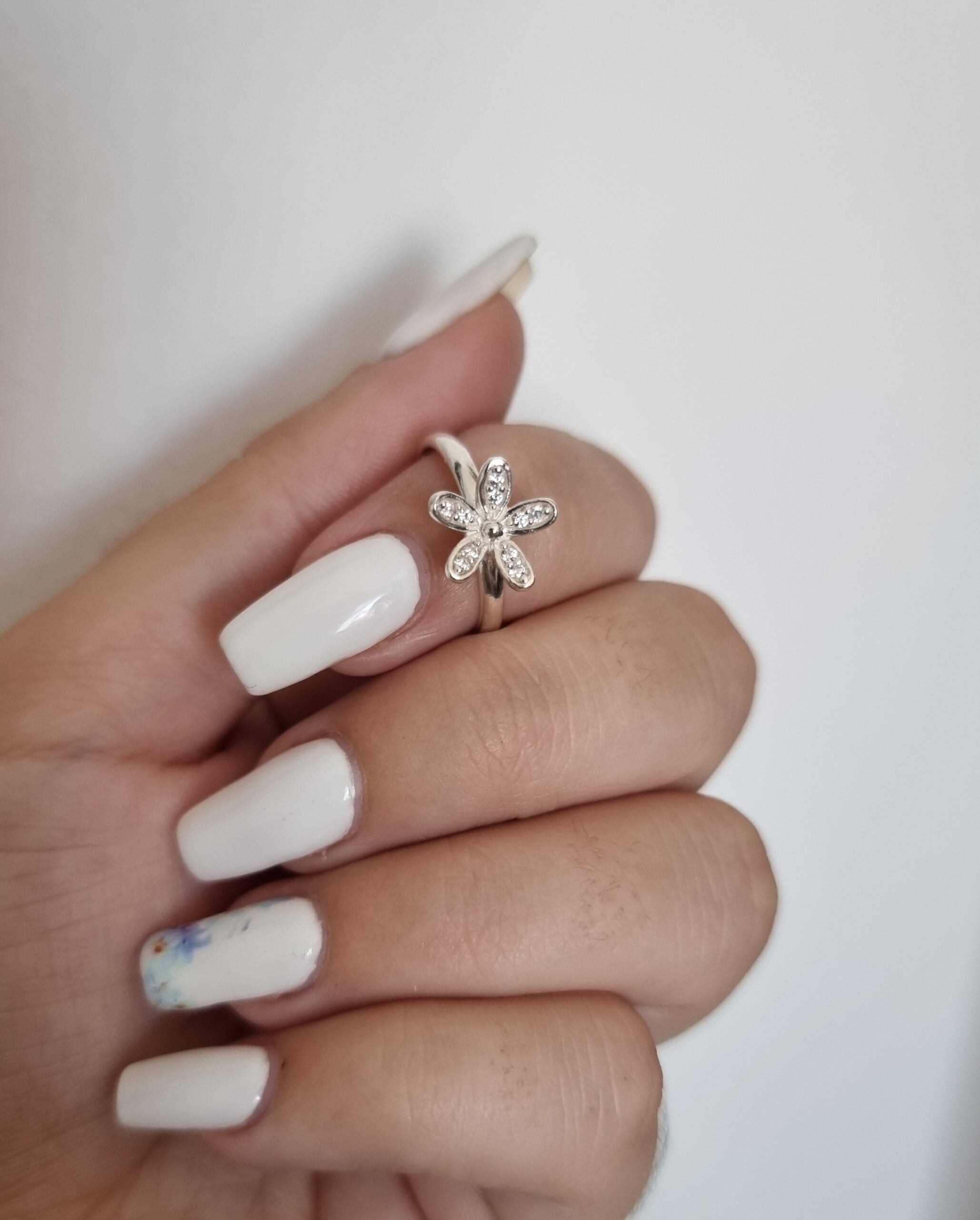 Bling Flower Silver Ring image 0
