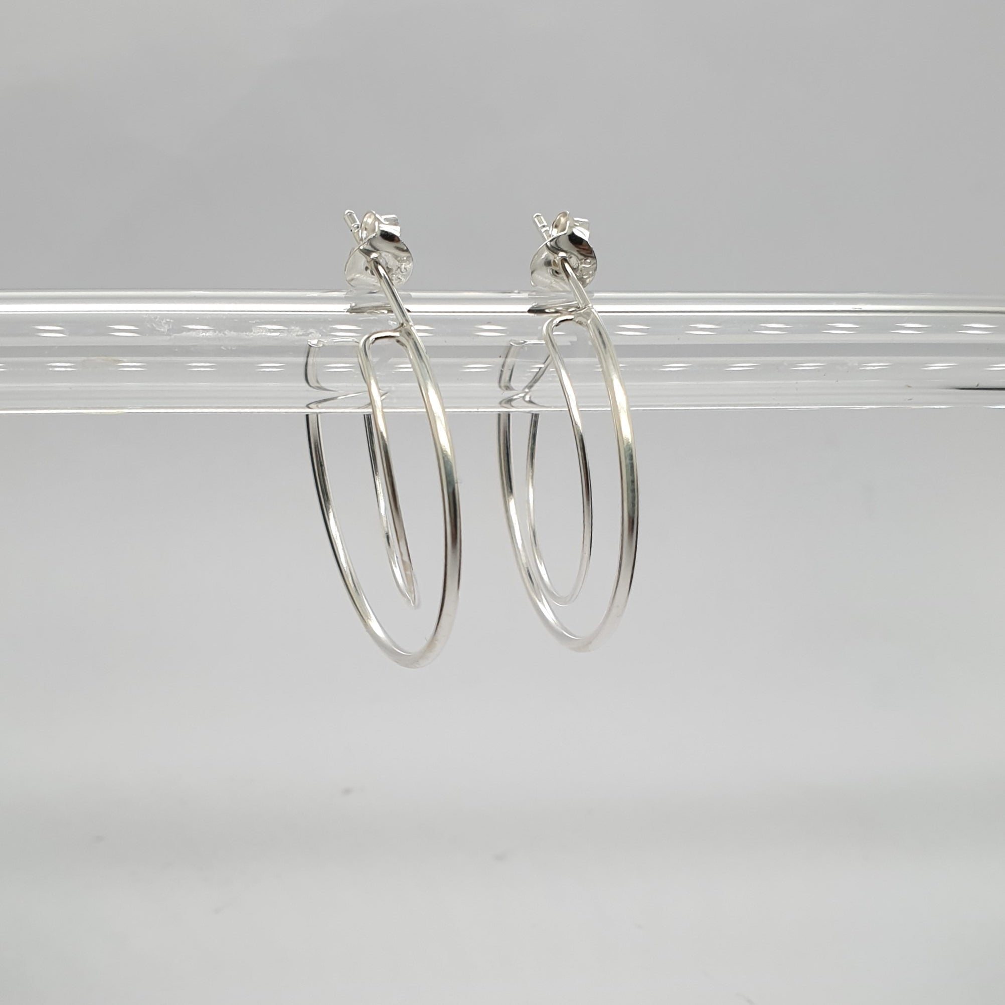 Double Hoop Silver Earring image 0