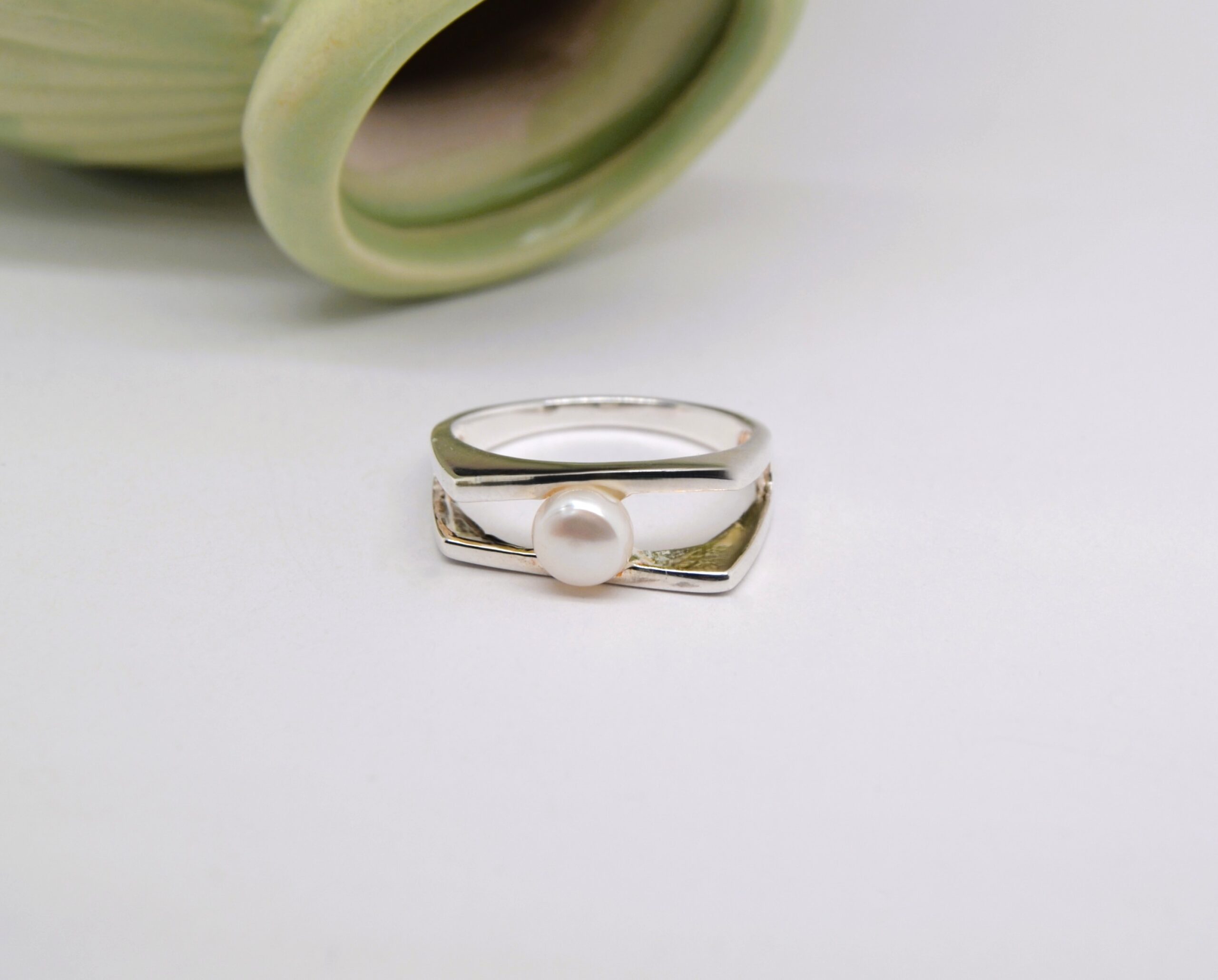 Tiny Pearl Statement Ring image 0