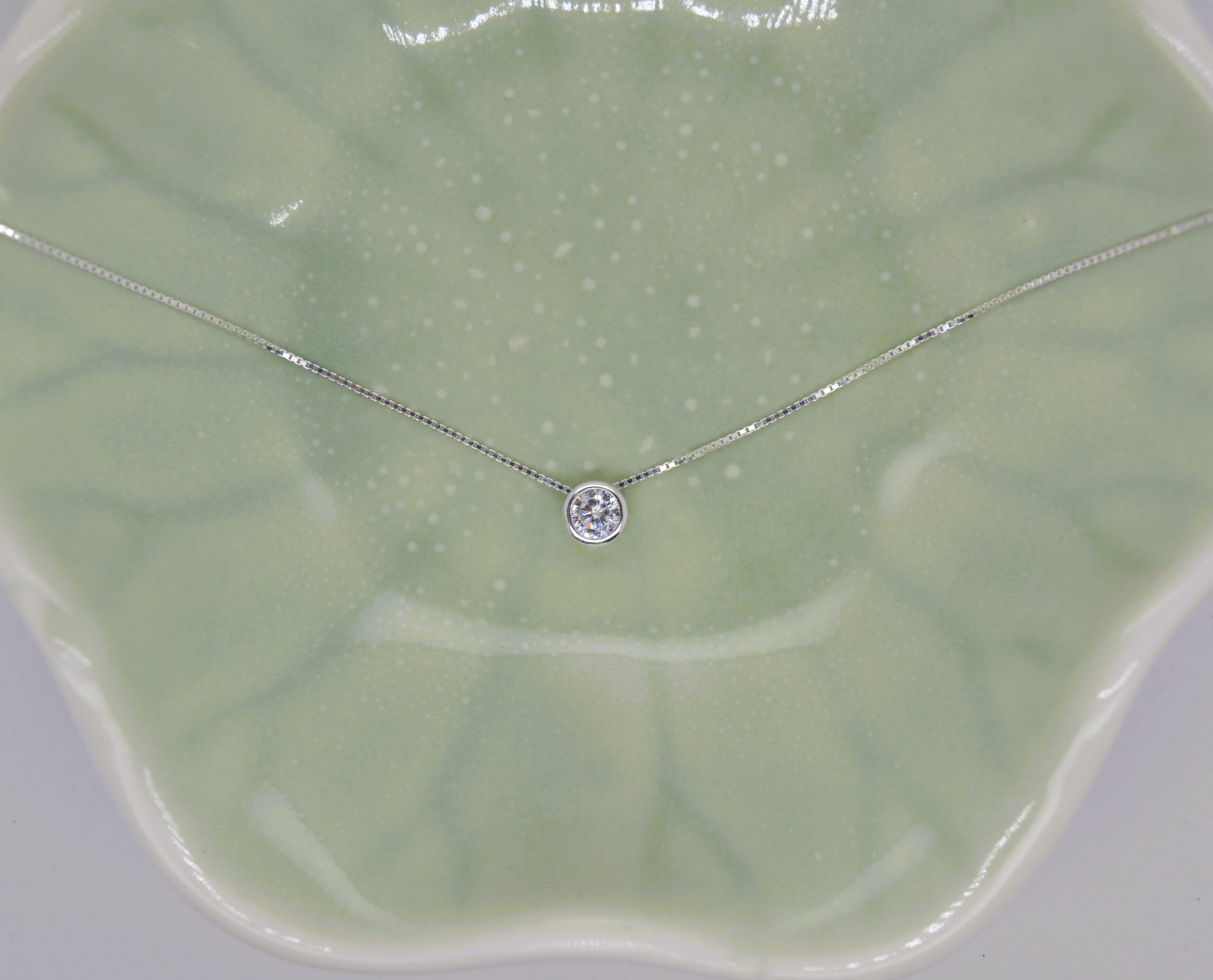 Round Pendant Silver Necklace image 0