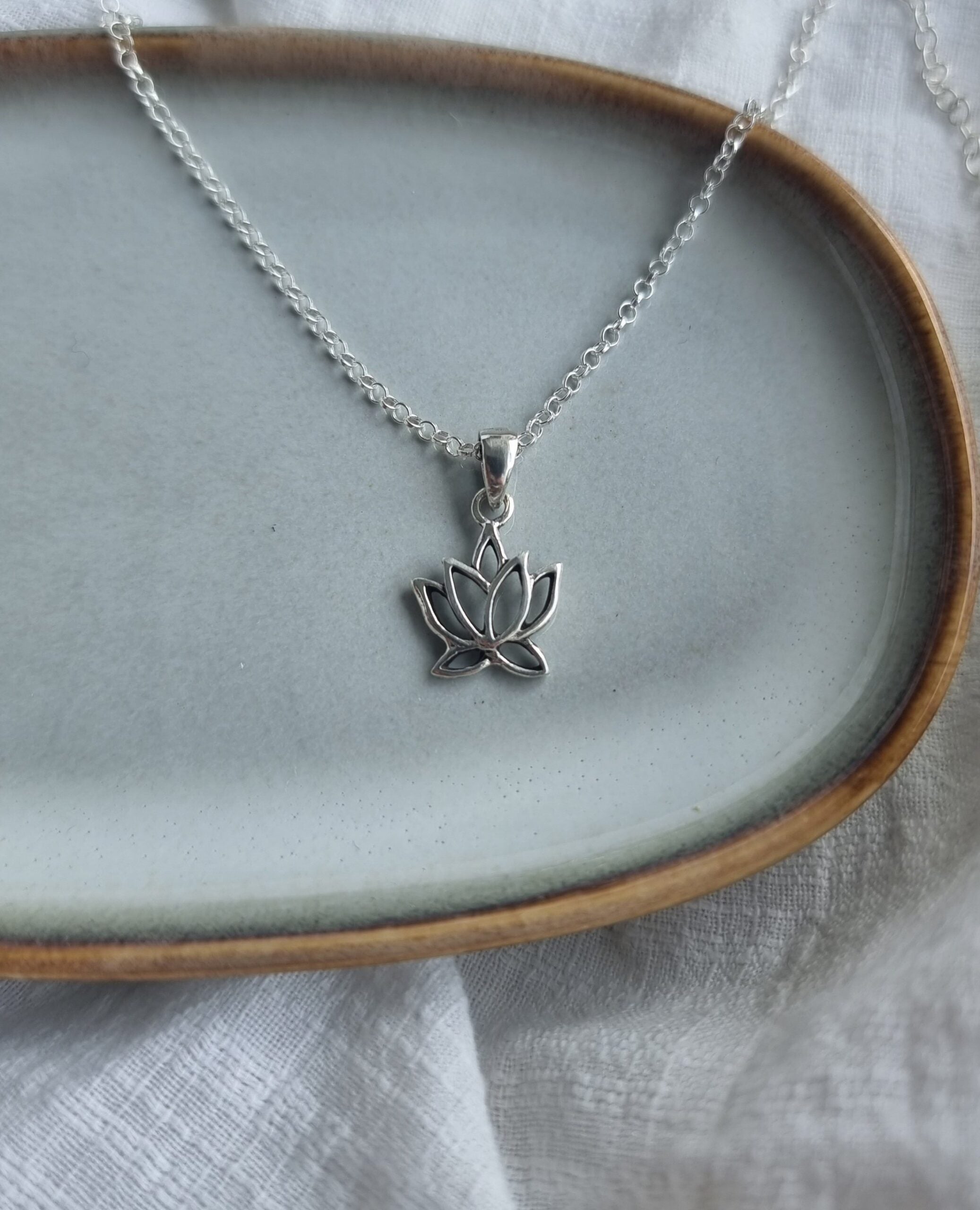 Lotus Sterling Silver Necklace - 45cm image