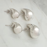 Silver Chunky Teardrop Earrings image 1