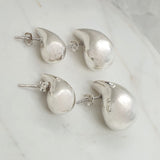 Silver Chunky Teardrop Earrings image 1