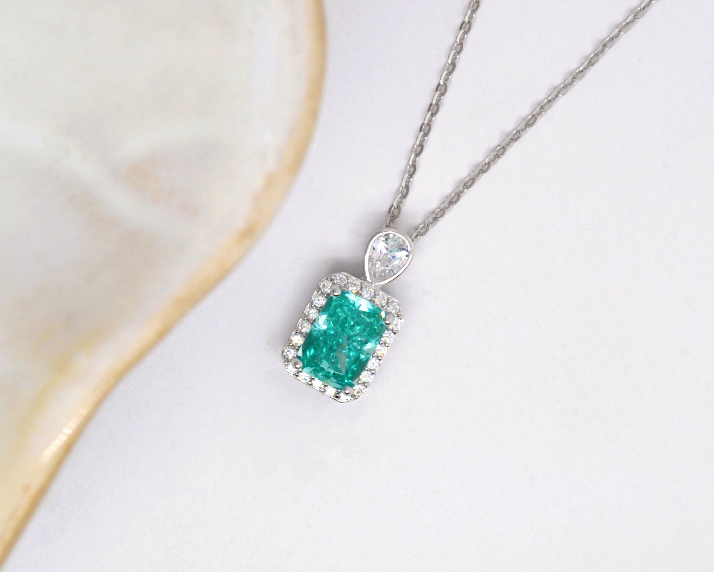 Audrey Silver Necklaces - Blue-Green image