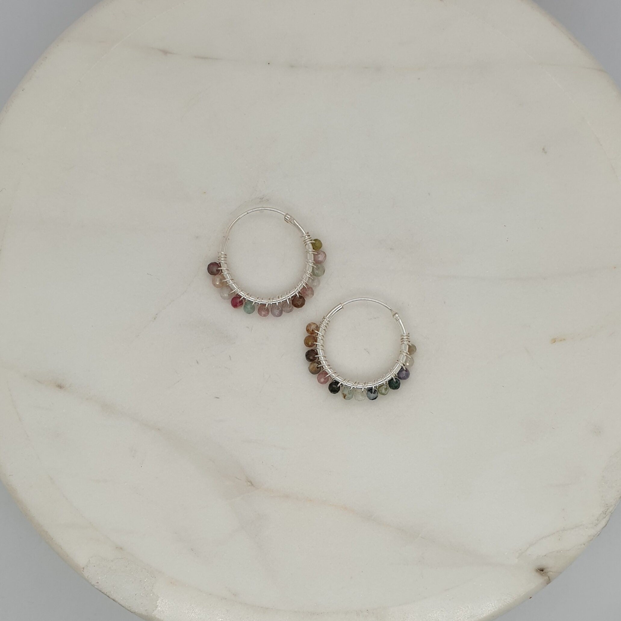 Natural Stone Small Hoops - Mix image