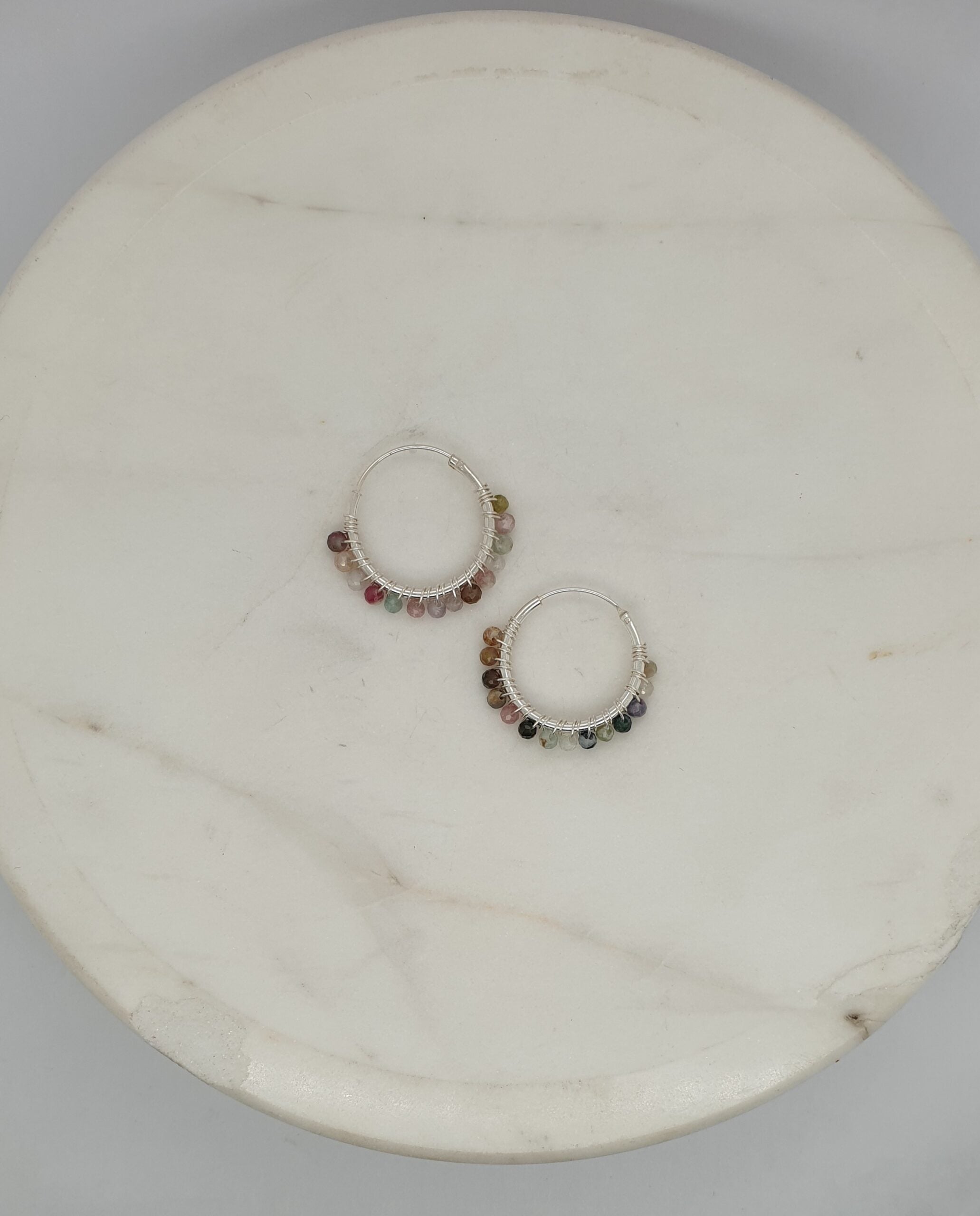 Natural Stone Small Hoops - Mix image