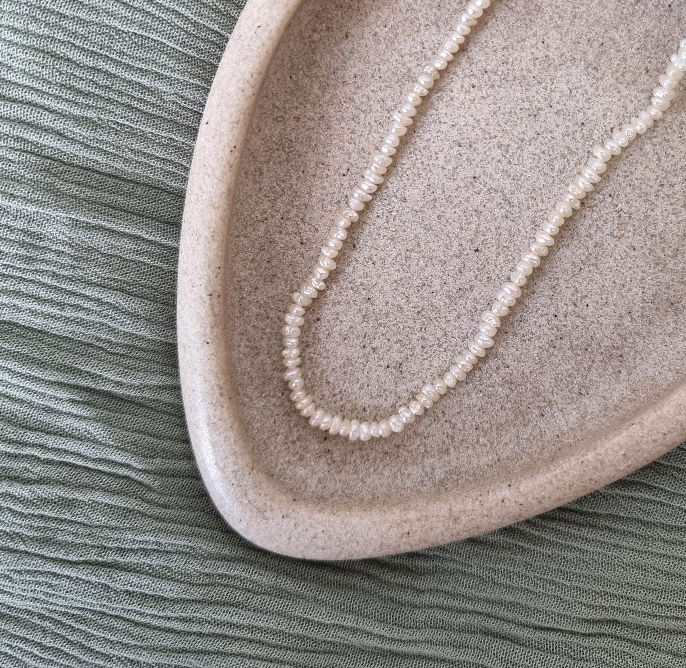 Tiny Pearl Gold Necklace image 0