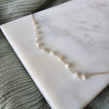 Natural Stone Silver Anklet - Fresh Water Pearl image