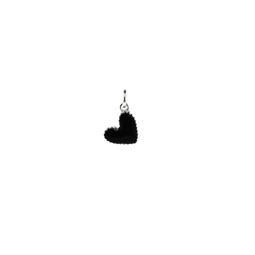 Silver Colour Heart - Black image