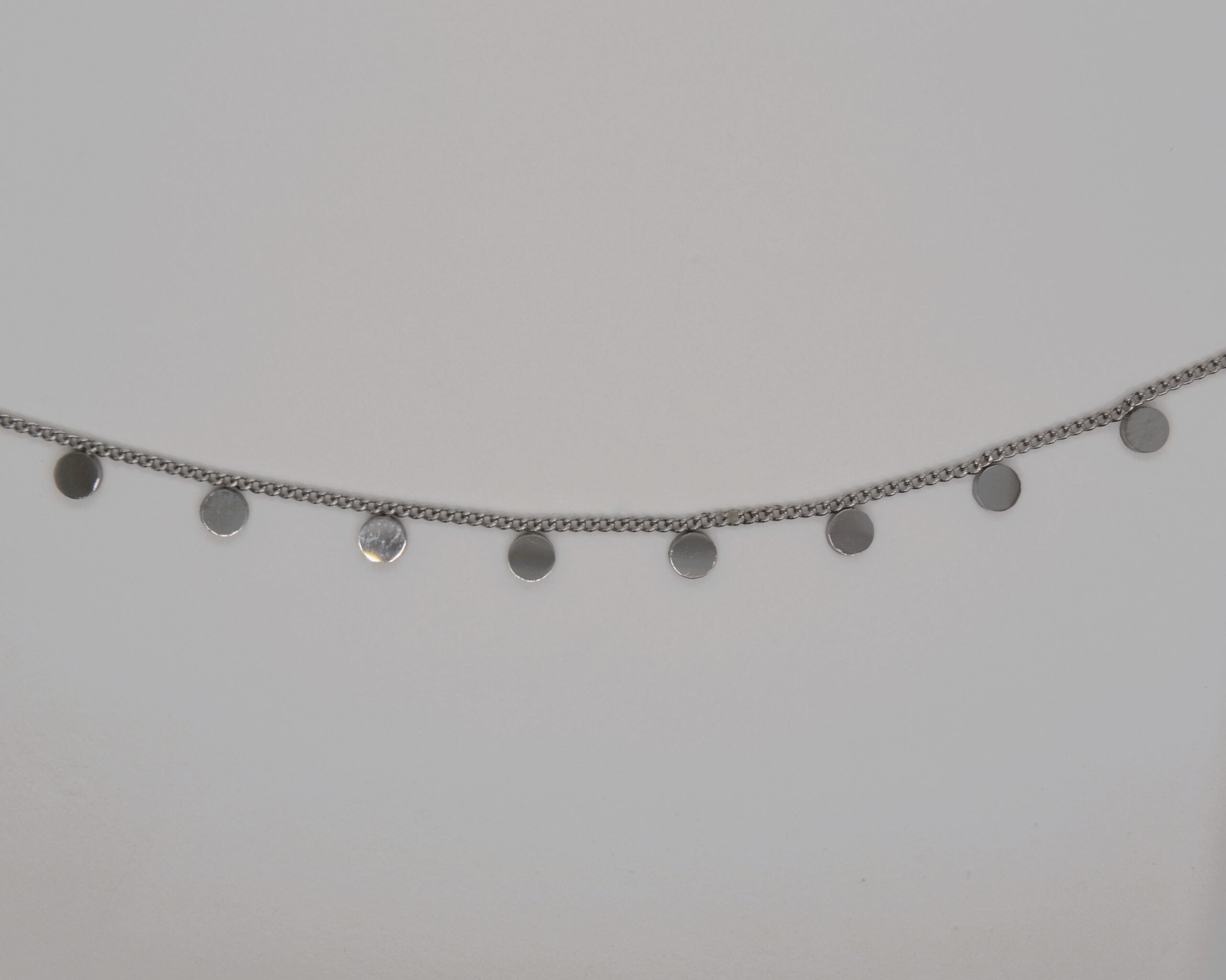 Silver Stainless Steel Disk Necklace image 0