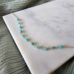 Natural Stone Silver Anklet - Blue Apatite image