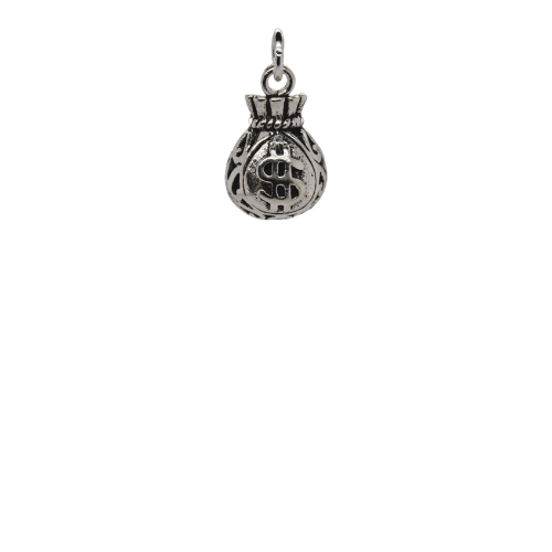 Silver Money Bag Charm image 0