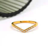 Gold Bling Wishbone Ring image 0