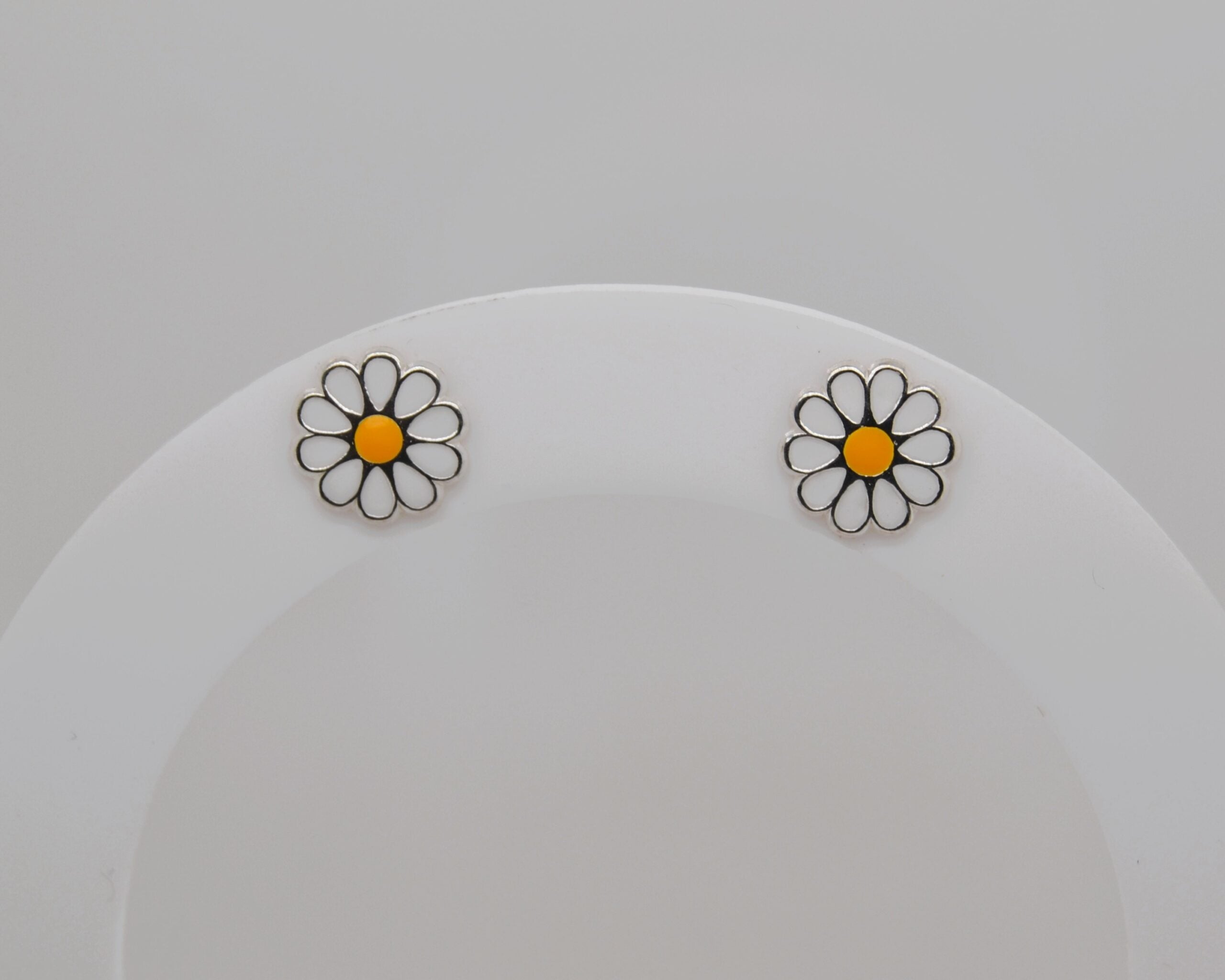 Colour Daisy Studs - White image