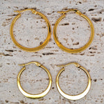 Gold Plated Flat Hoops image 1