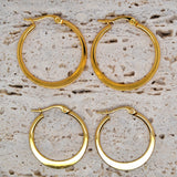 Gold Plated Flat Hoops image 1