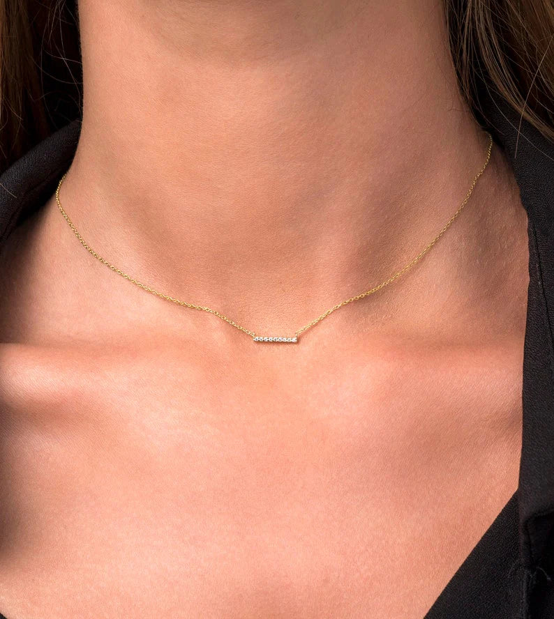 The Dainty Bar Moissanite Necklace image 0