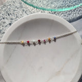 Beaded Sterling Silver Bracelet - Rainbow image