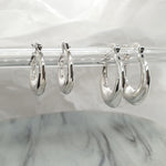 Silver Chunky Hoops image 1