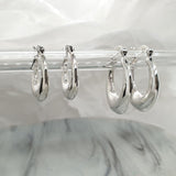 Silver Chunky Hoops image 1
