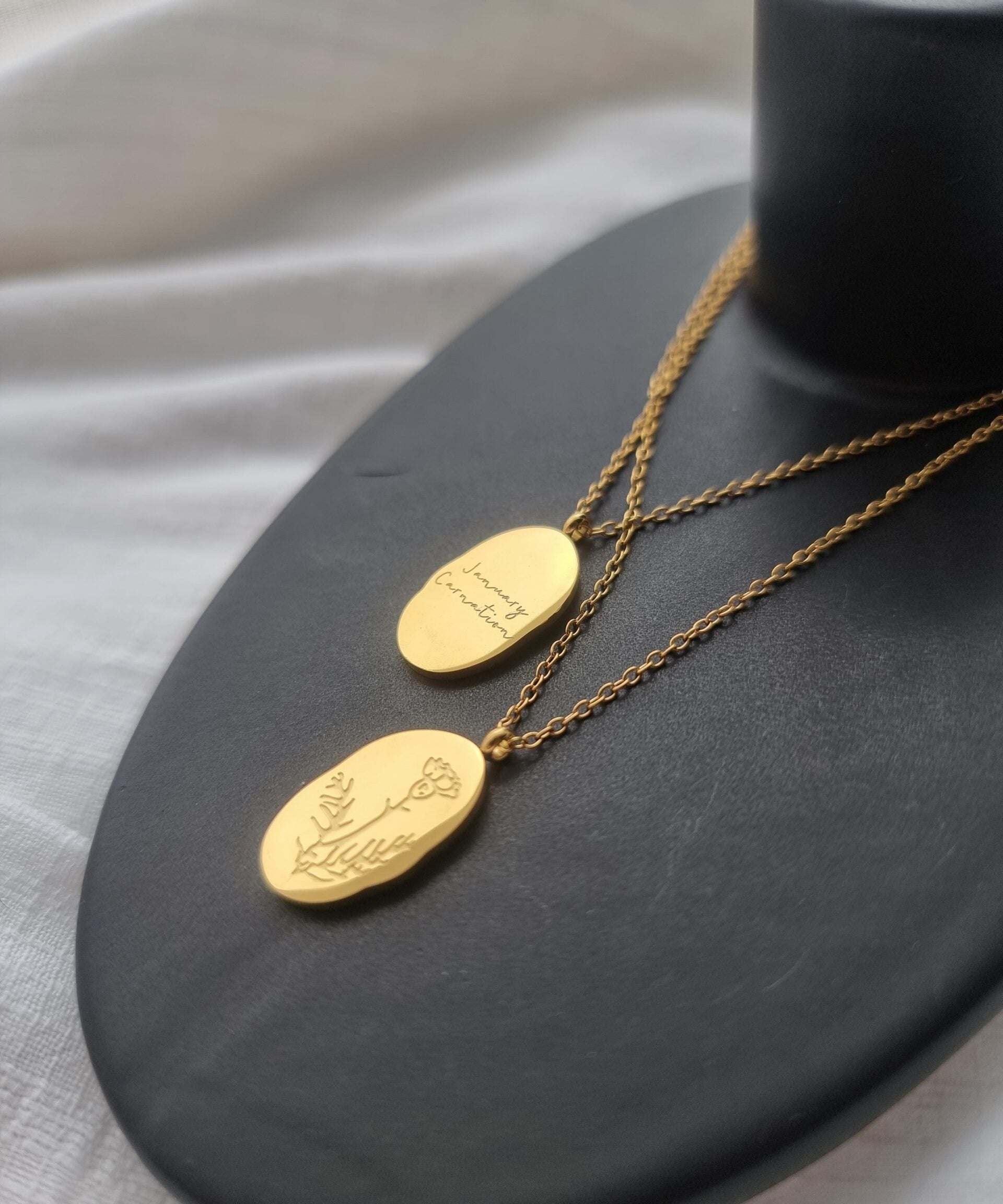 Birth Month and Flower Necklace - January image