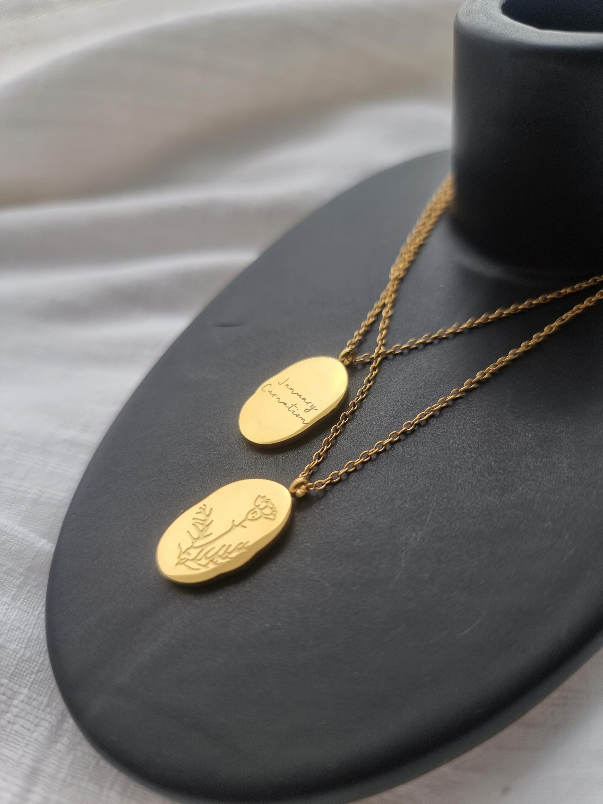 Birth Month and Flower Necklace - January image