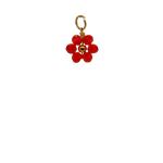 Red Beaded Flower Charm image 0