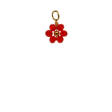 Red Beaded Flower Charm image 0