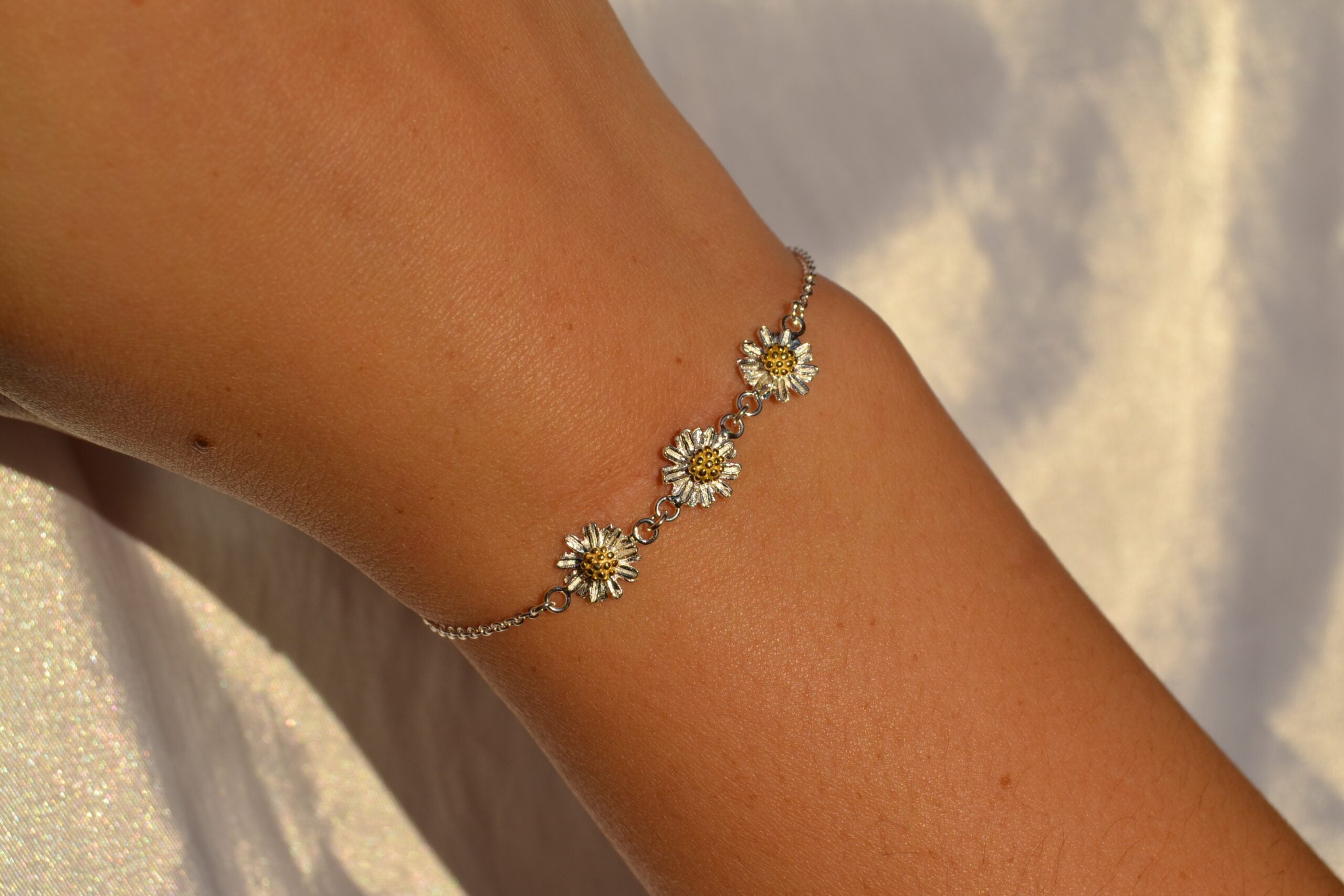 Triple Daisy Bracelet image 1