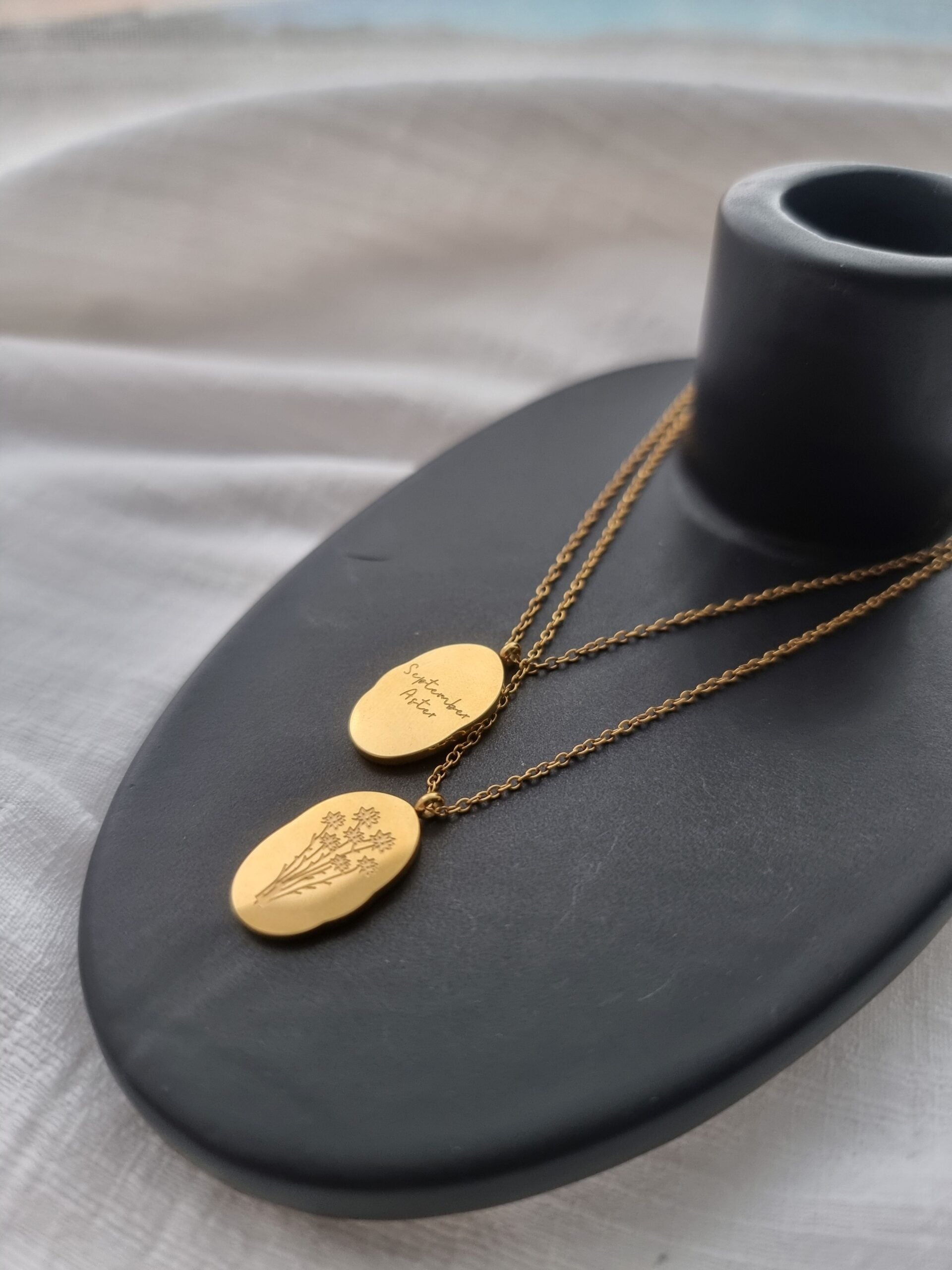 Birth Month and Flower Necklace - September image