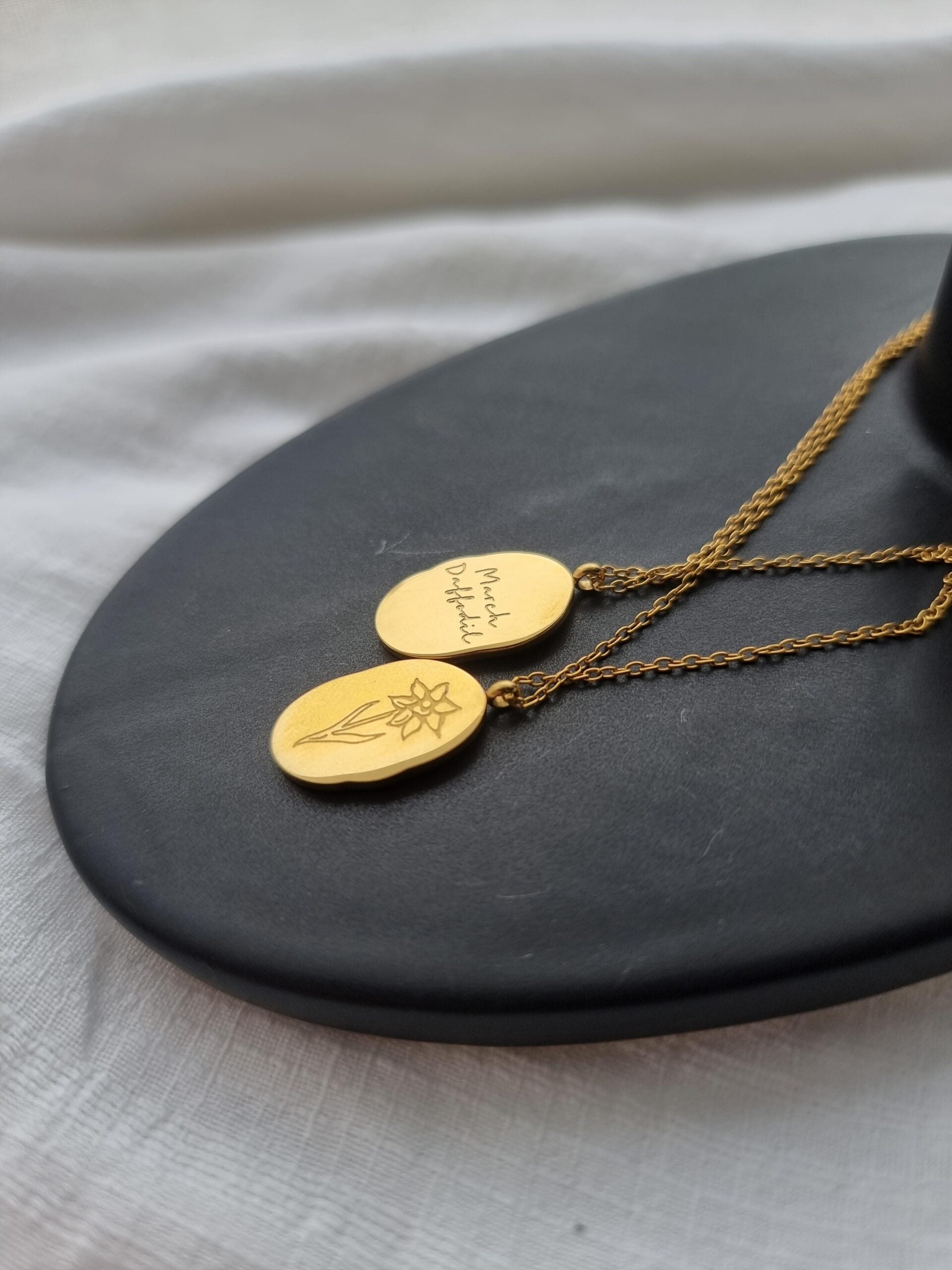 Birth Month and Flower Necklace - March image