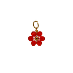 Red Beaded Flower Charm - Red image