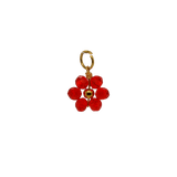 Red Beaded Flower Charm - Red image