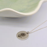 Silver Birth Month and Flower Necklace image 0