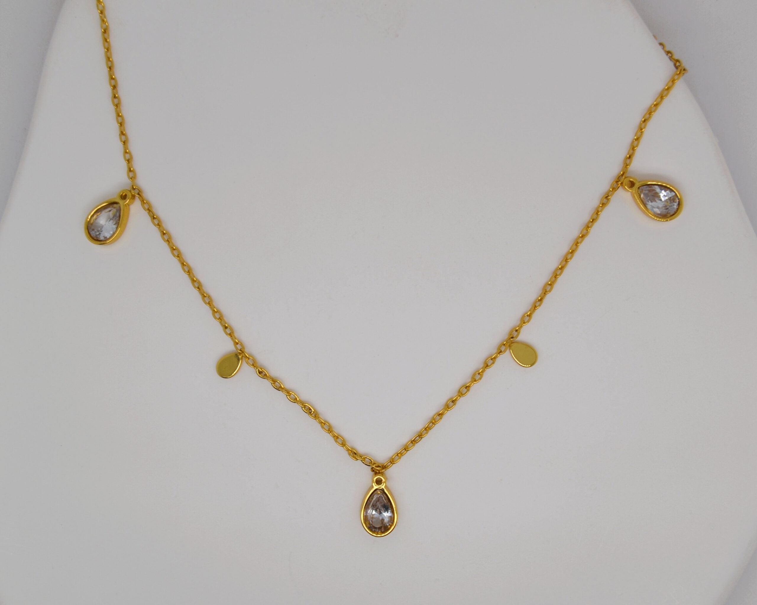 Bling Teardrop Gold Necklace image 0