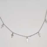 Multiple Cross Silver Necklace image 0