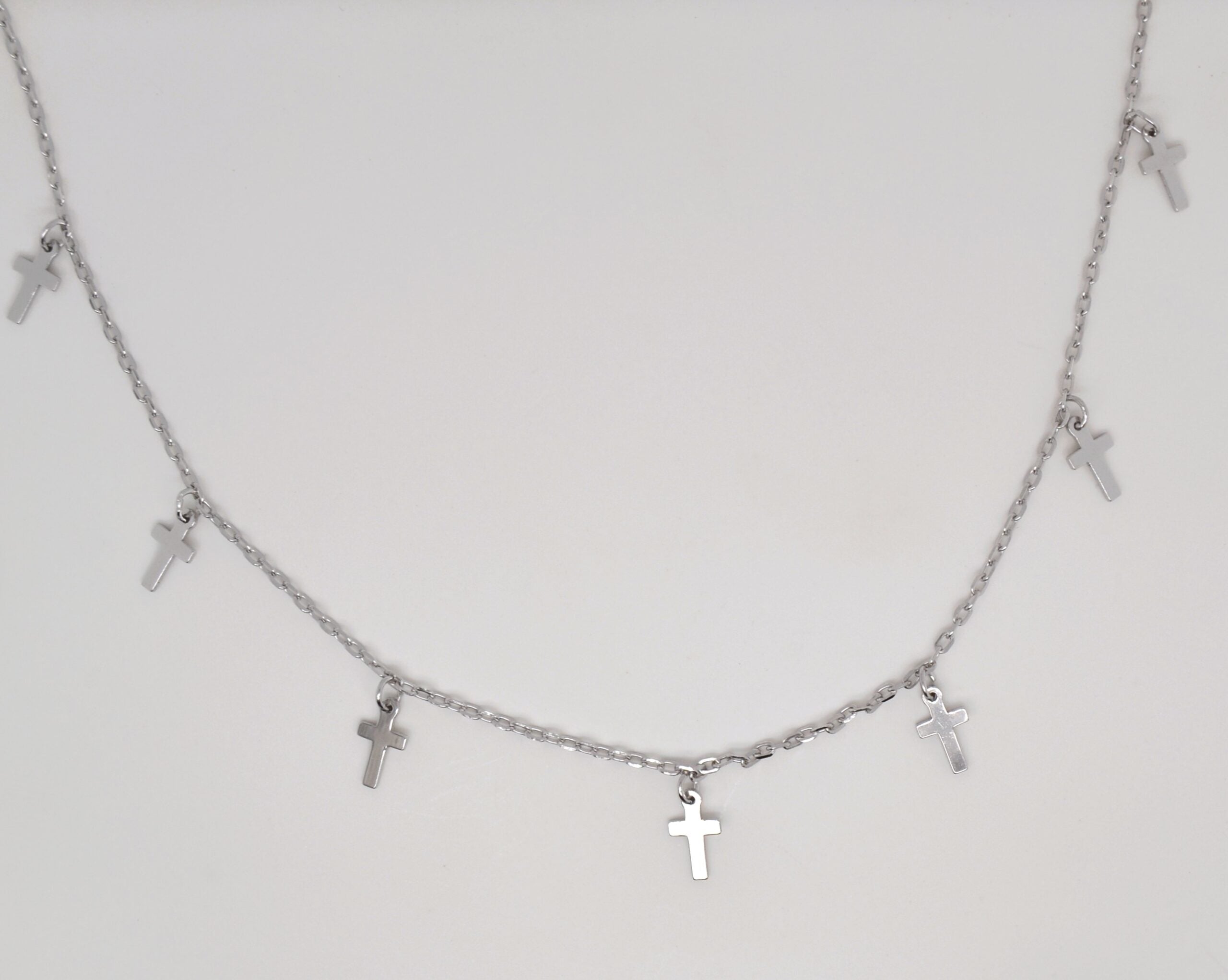 Multiple Cross Silver Necklace image 0