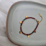 Gold Colored Beads Bracelet - Red image