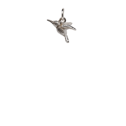 Silver Hummingbird Charm image 0