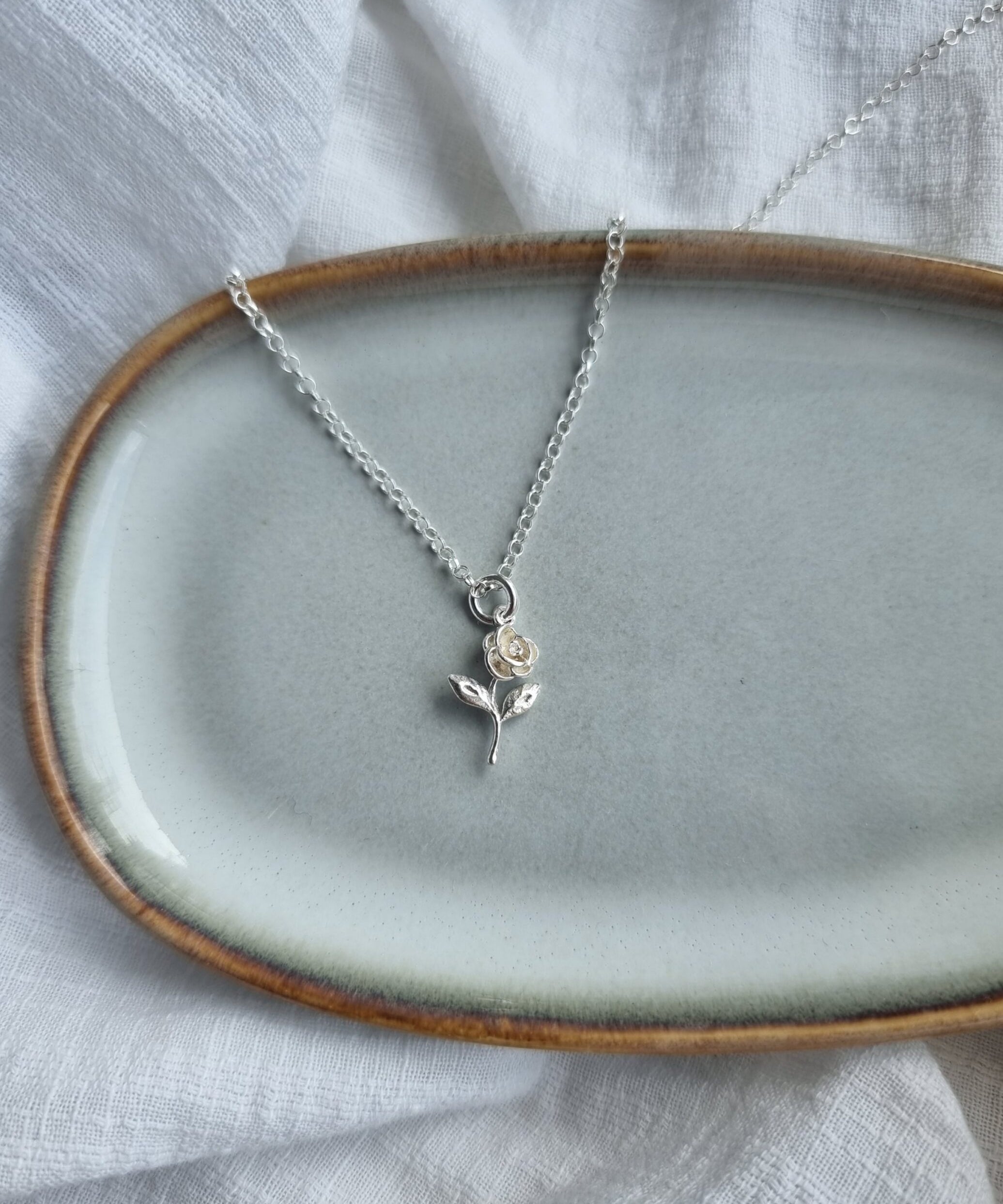 Sterling Silver Rose Necklace image