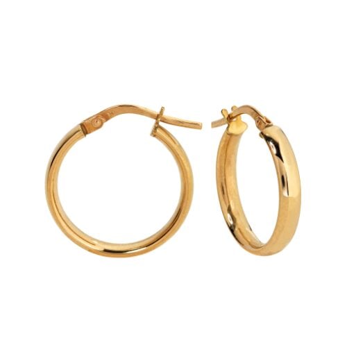 Gold Hoop Earrings 14mm image 0