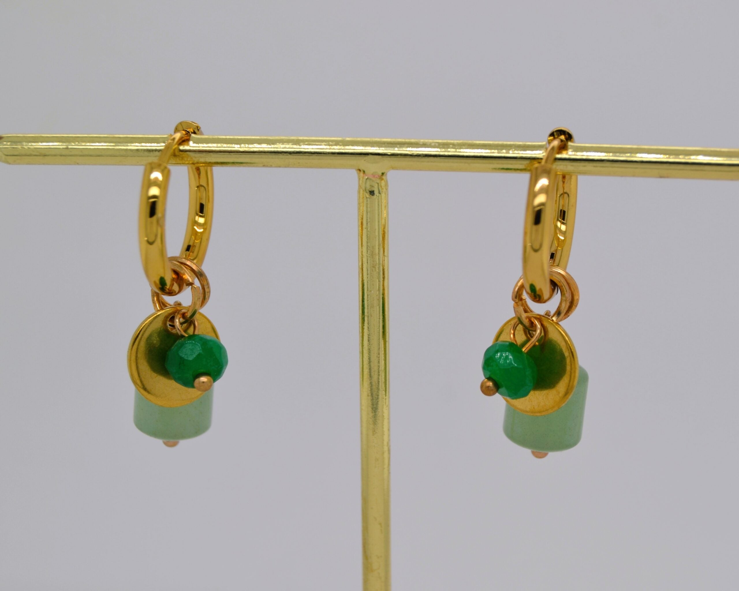 Gold Color Bead Earrings image 2